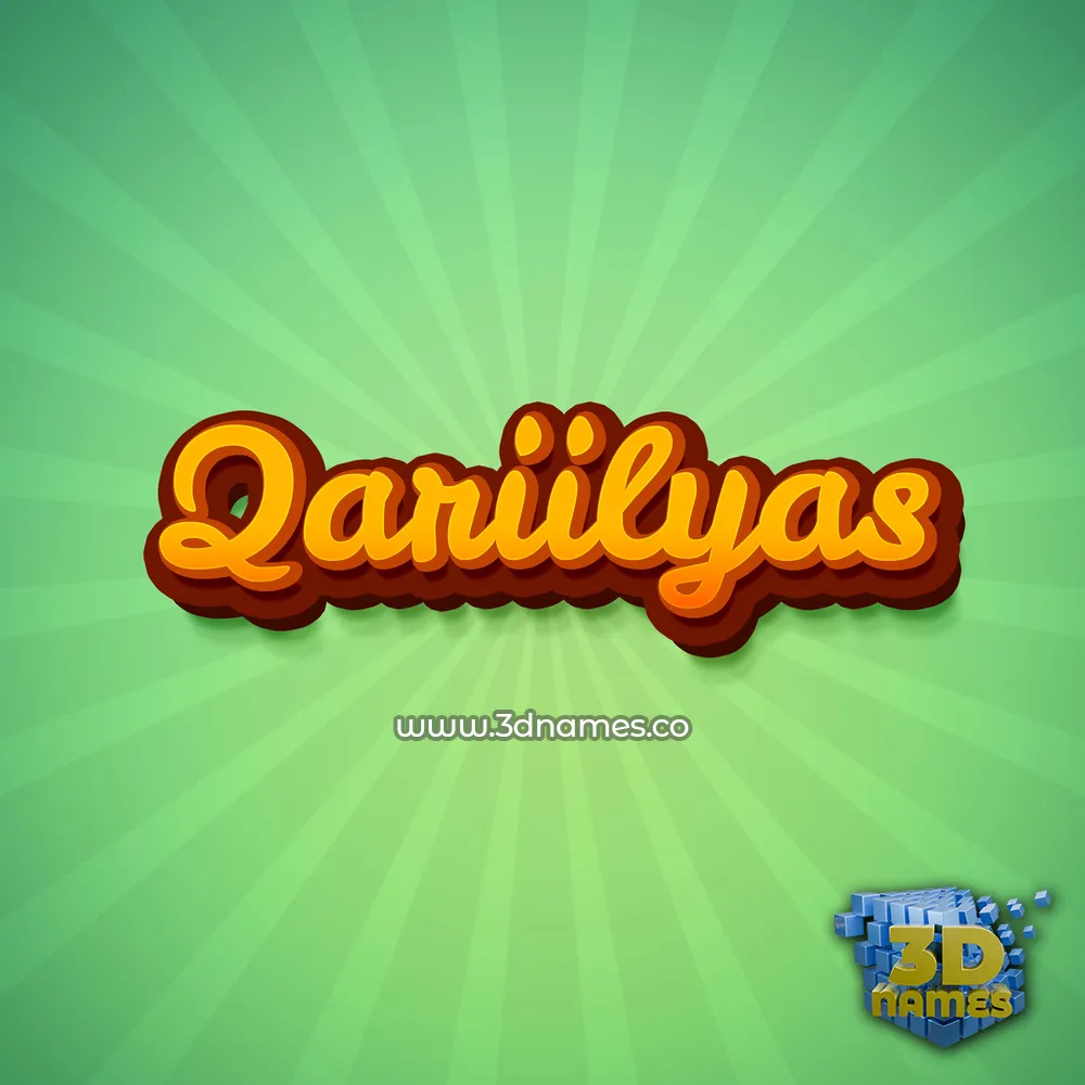 qariilyas in Green Rays style - 3D name wallpaper