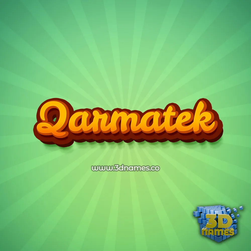 qarmatek in Green Rays style - 3D name wallpaper