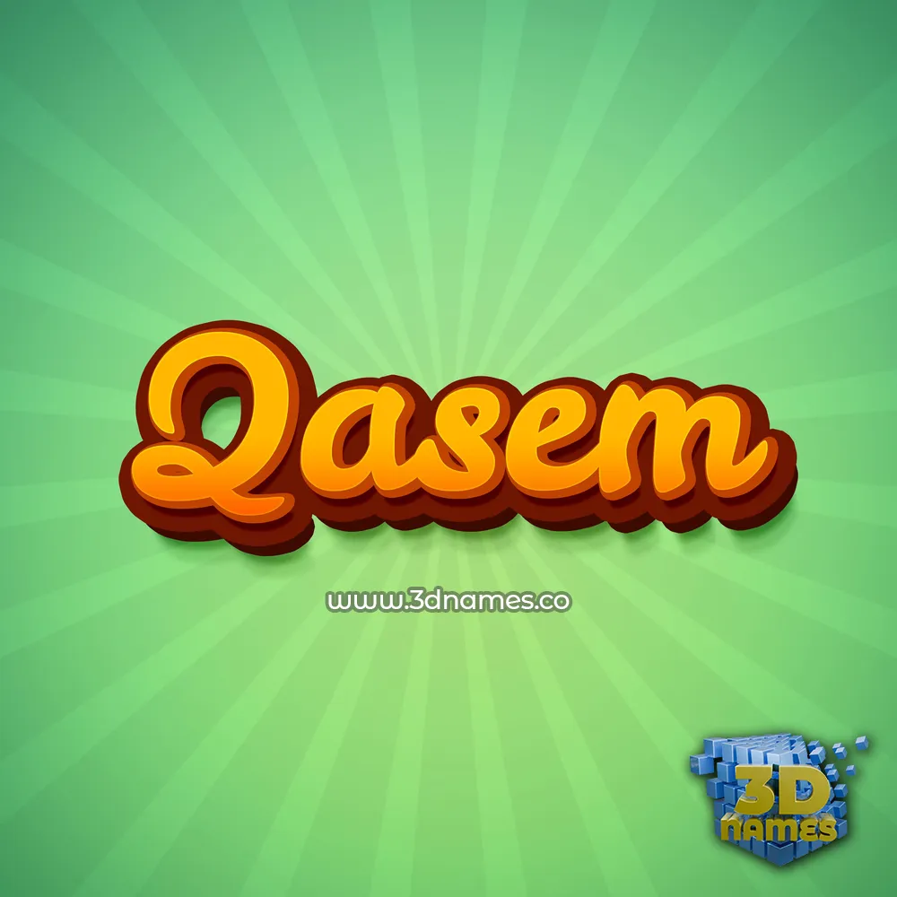 qasem in Green Rays style - 3D name wallpaper
