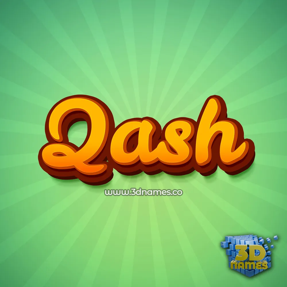 qash in Green Rays style - 3D name wallpaper