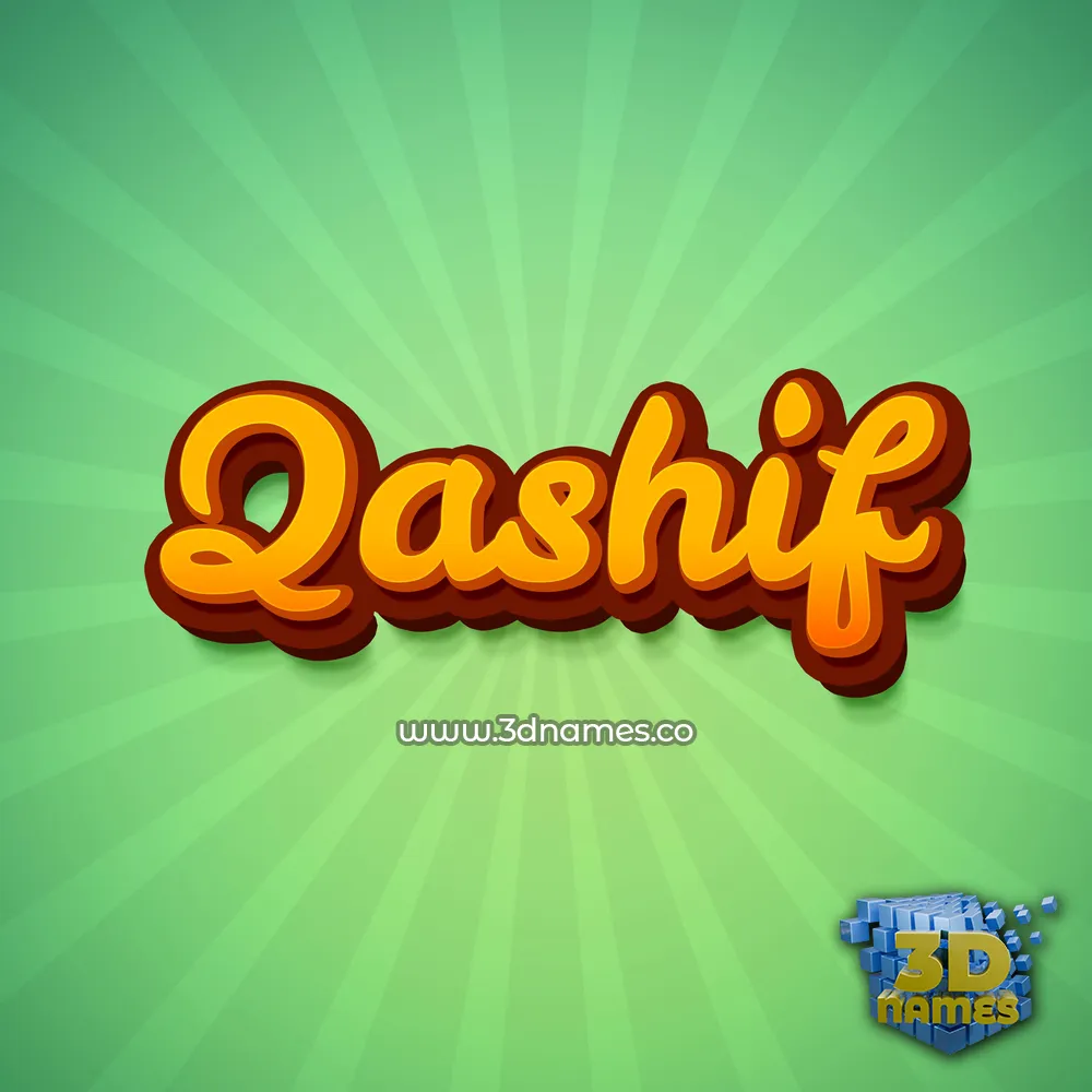 qashif in Green Rays style - 3D name wallpaper
