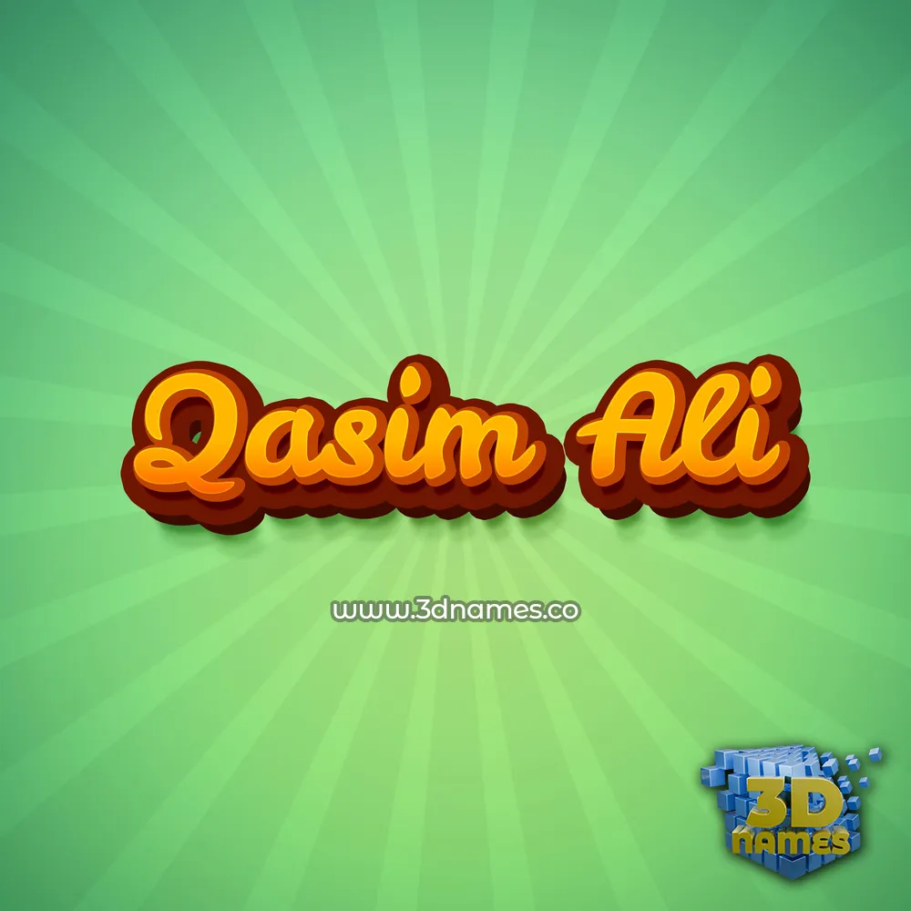 qasim ali in Green Rays style - 3D name wallpaper