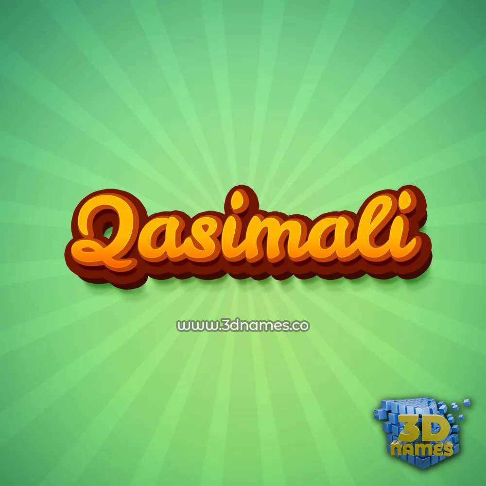 qasimali in Green Rays style - 3D name wallpaper