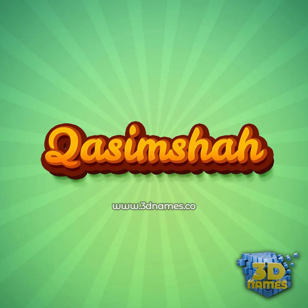 qasimshah in Green Rays style - 3D name wallpaper