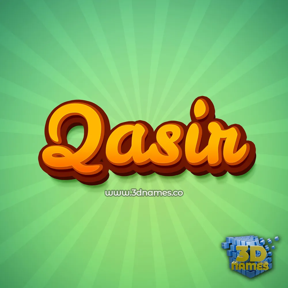 qasir in Green Rays style - 3D name wallpaper