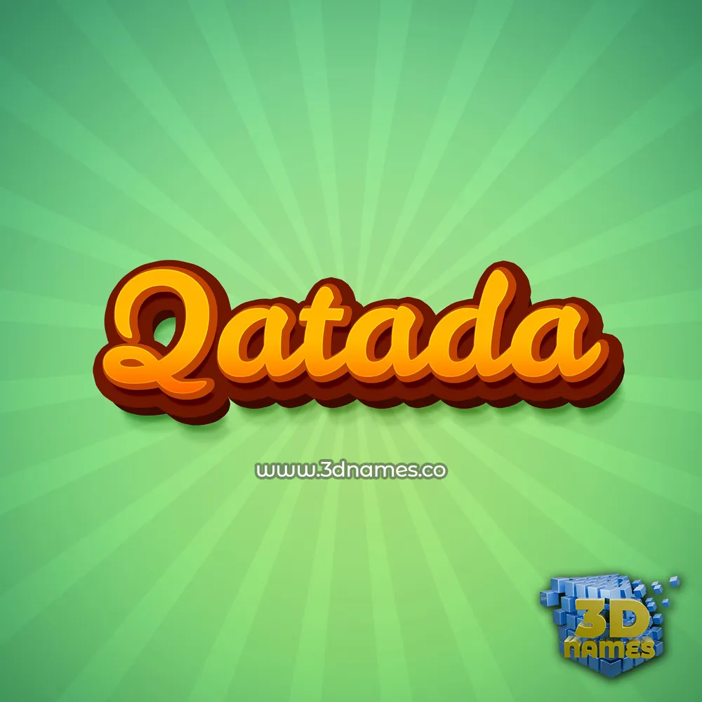 qatada in Green Rays style - 3D name wallpaper