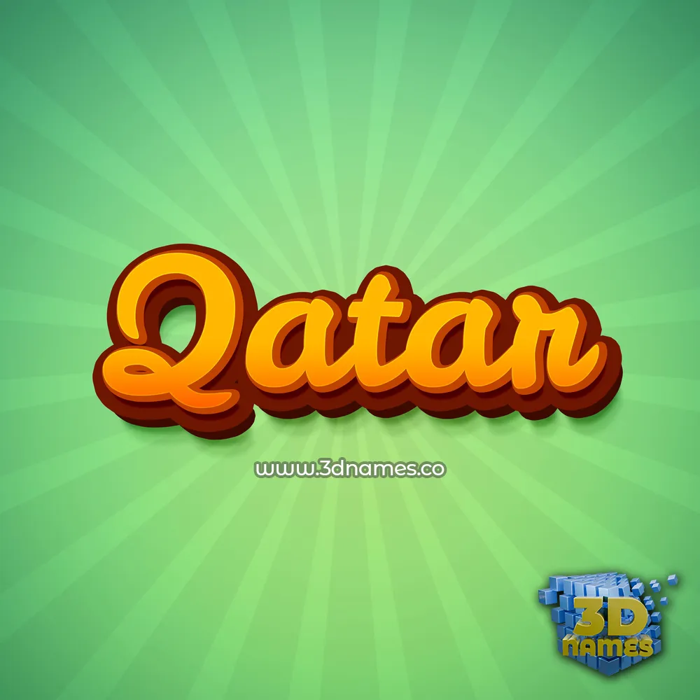 qatar in Green Rays style - 3D name wallpaper