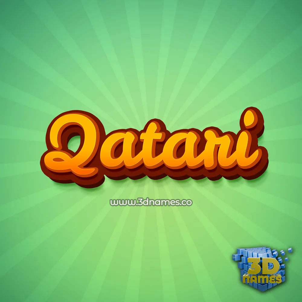 qatari in Green Rays style - 3D name wallpaper