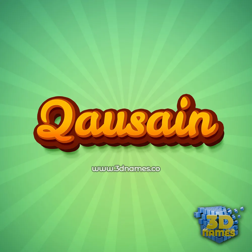 qausain in Green Rays style - 3D name wallpaper