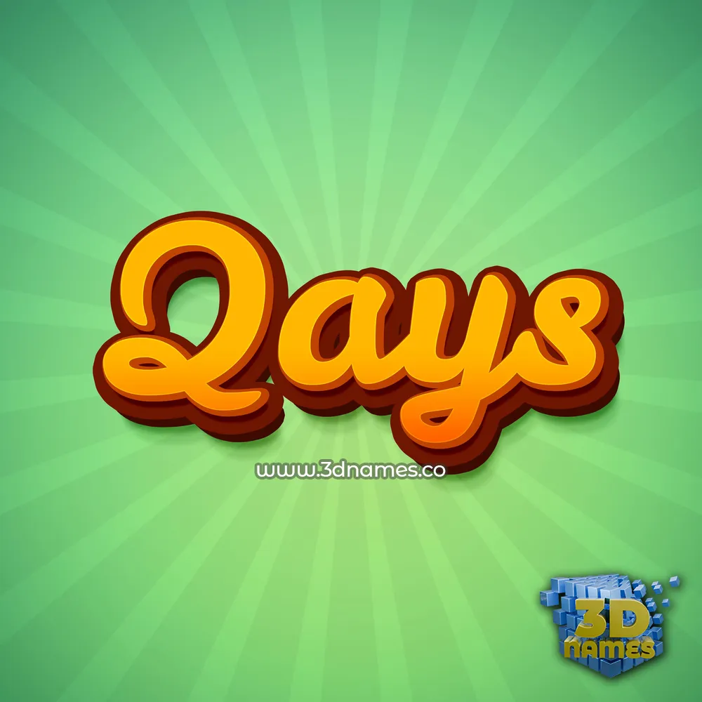 qays in Green Rays style - 3D name wallpaper