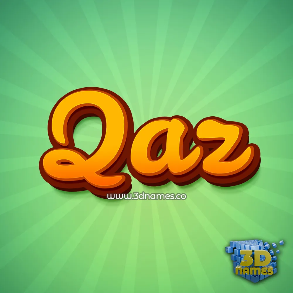 qaz in Green Rays style - 3D name wallpaper