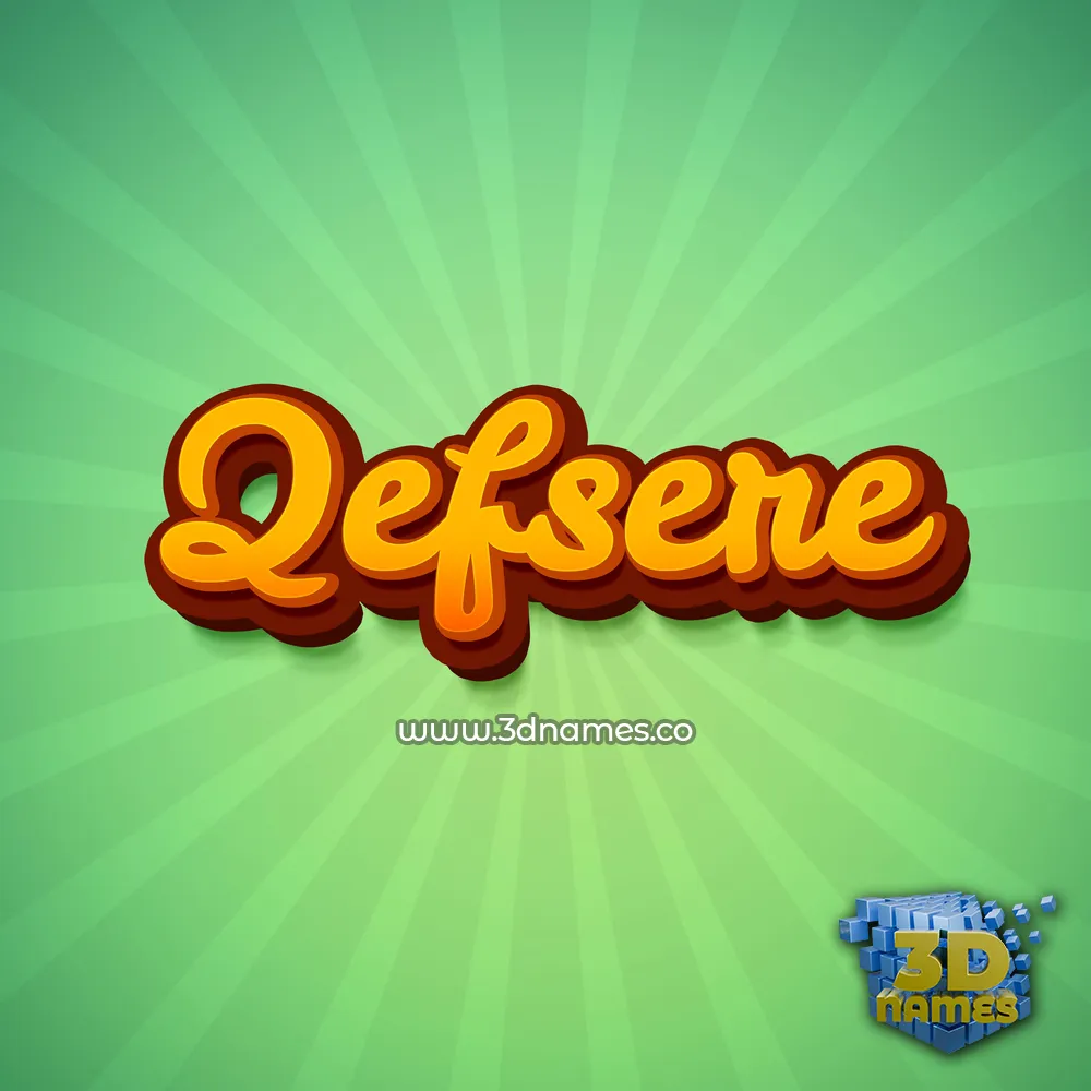 qefsere in Green Rays style - 3D name wallpaper
