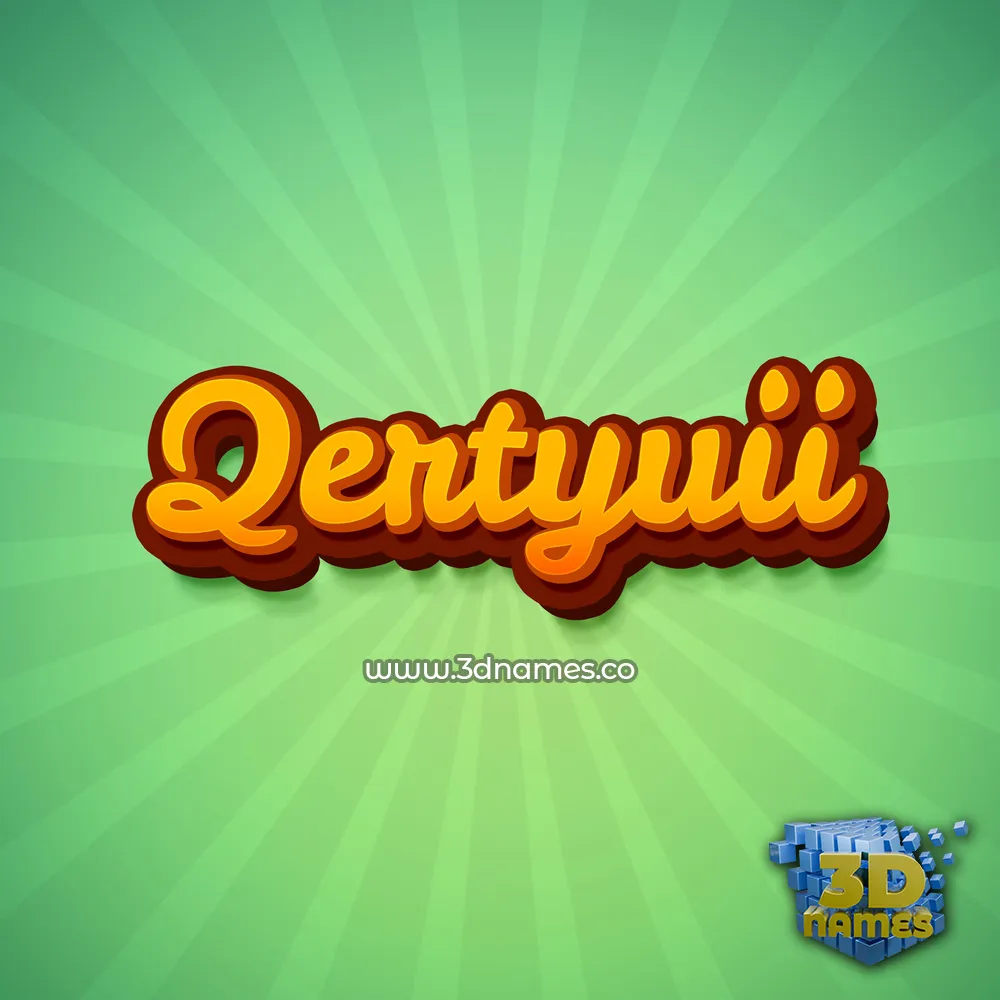 qertyuii in Green Rays style - 3D name wallpaper
