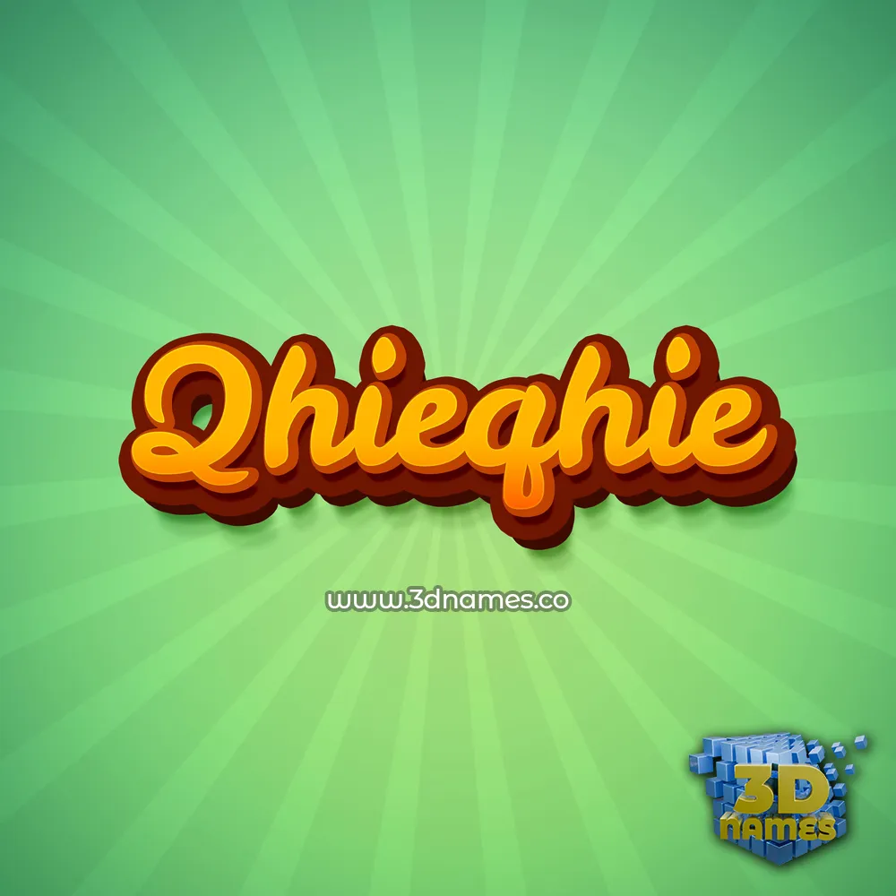 qhieqhie in Green Rays style - 3D name wallpaper