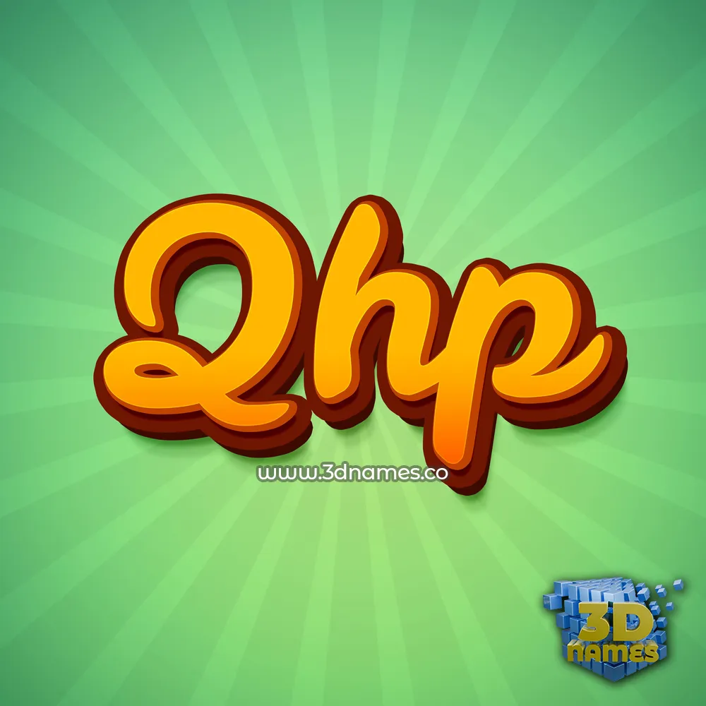 qhp in Green Rays style - 3D name wallpaper