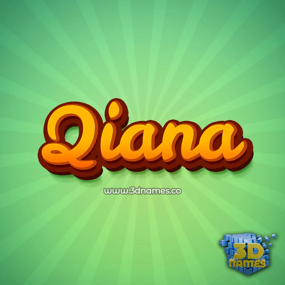 qiana in Green Rays style - 3D name wallpaper