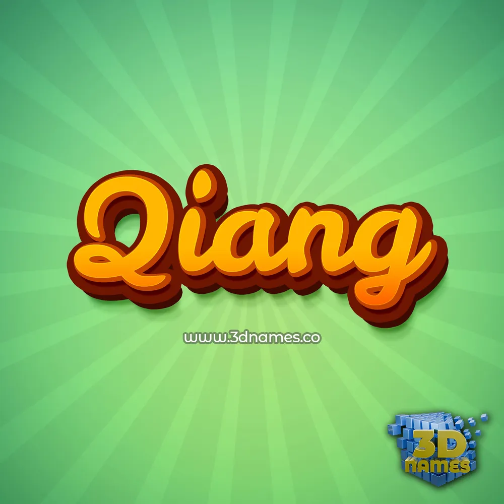 qiang in Green Rays style - 3D name wallpaper