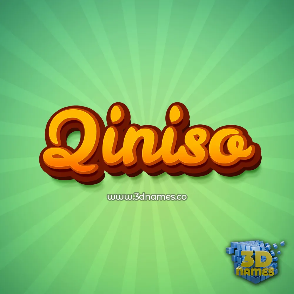 qiniso in Green Rays style - 3D name wallpaper