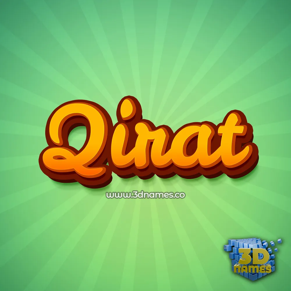 qirat in Green Rays style - 3D name wallpaper