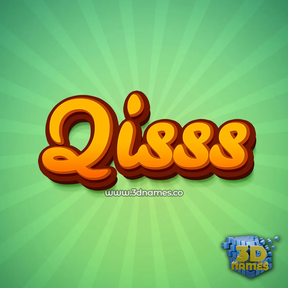 qisss in Green Rays style - 3D name wallpaper