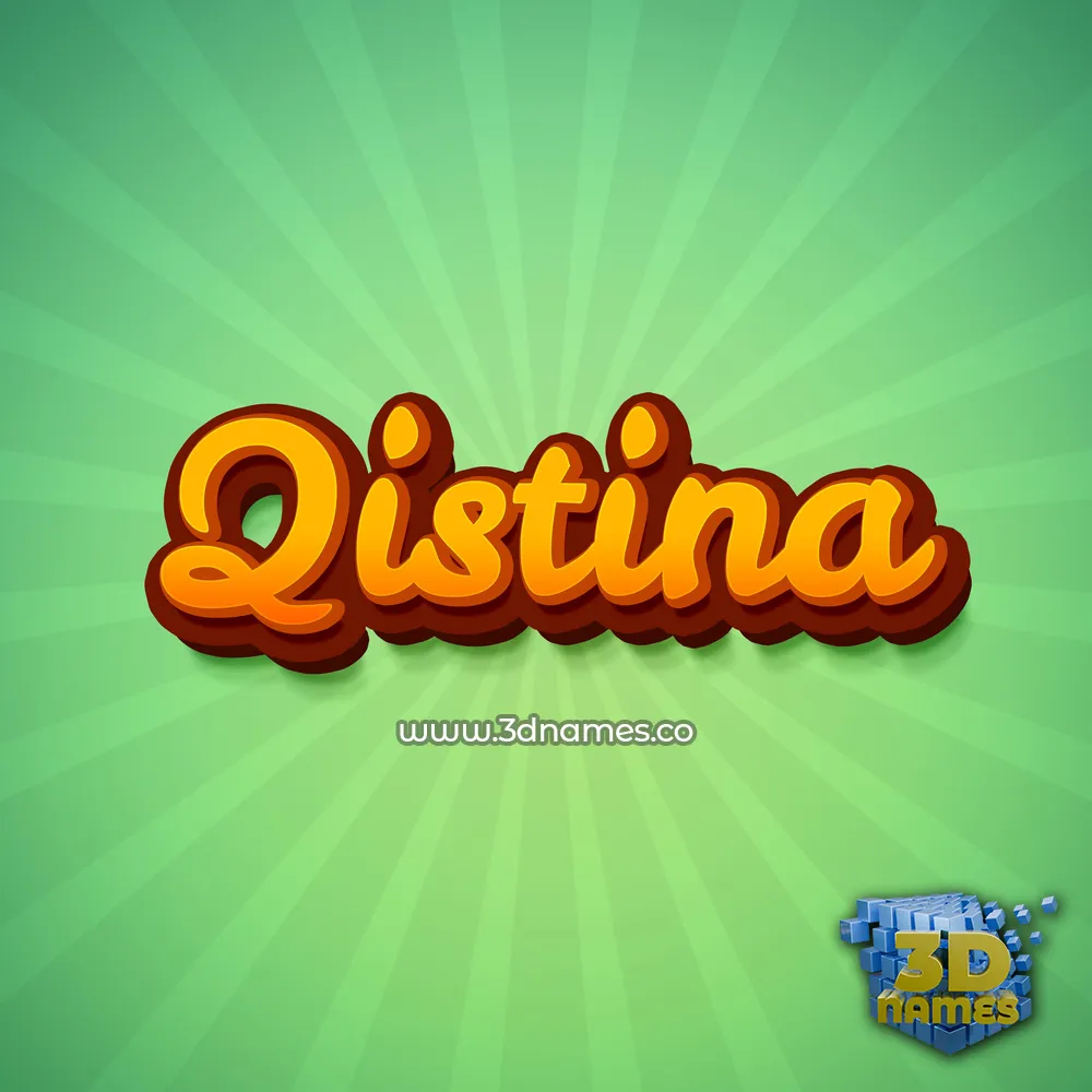 qistina in Green Rays style - 3D name wallpaper