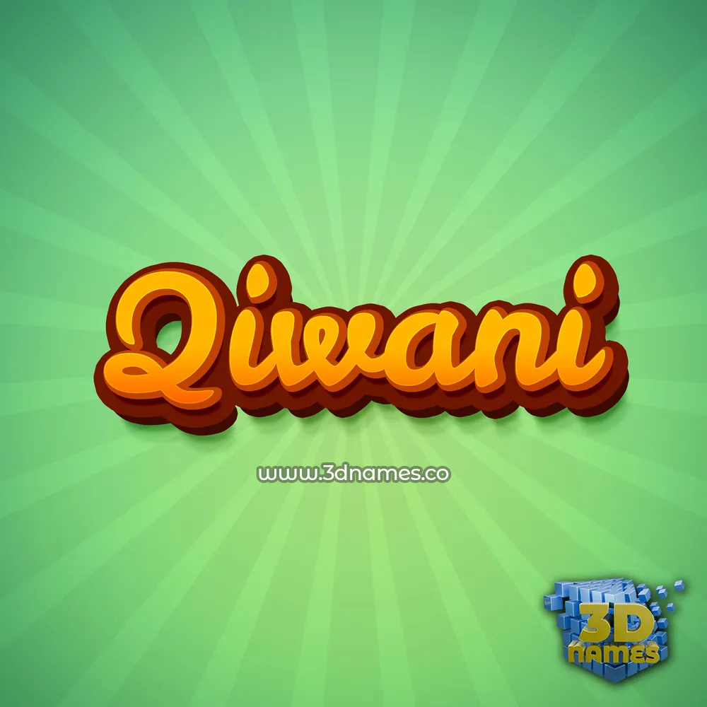 qiwani in Green Rays style - 3D name wallpaper