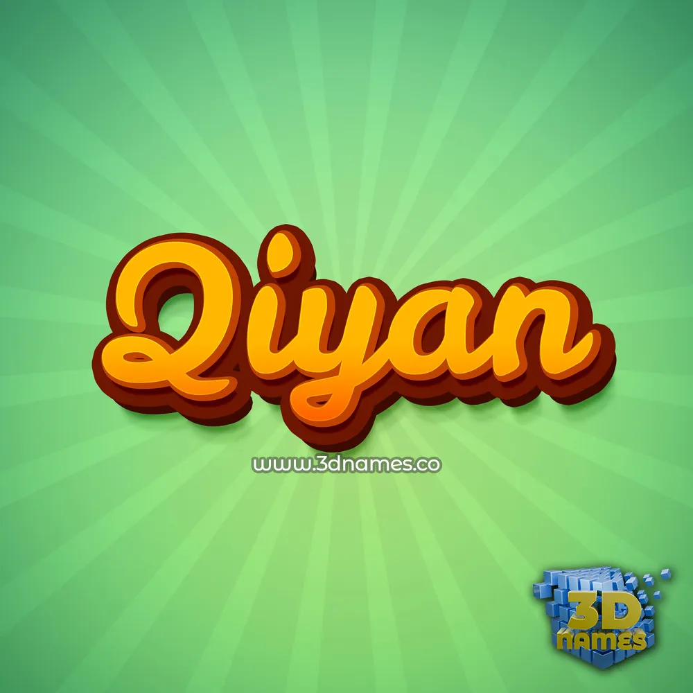 qiyan in Green Rays style - 3D name wallpaper