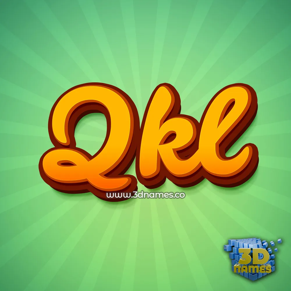qkl in Green Rays style - 3D name wallpaper