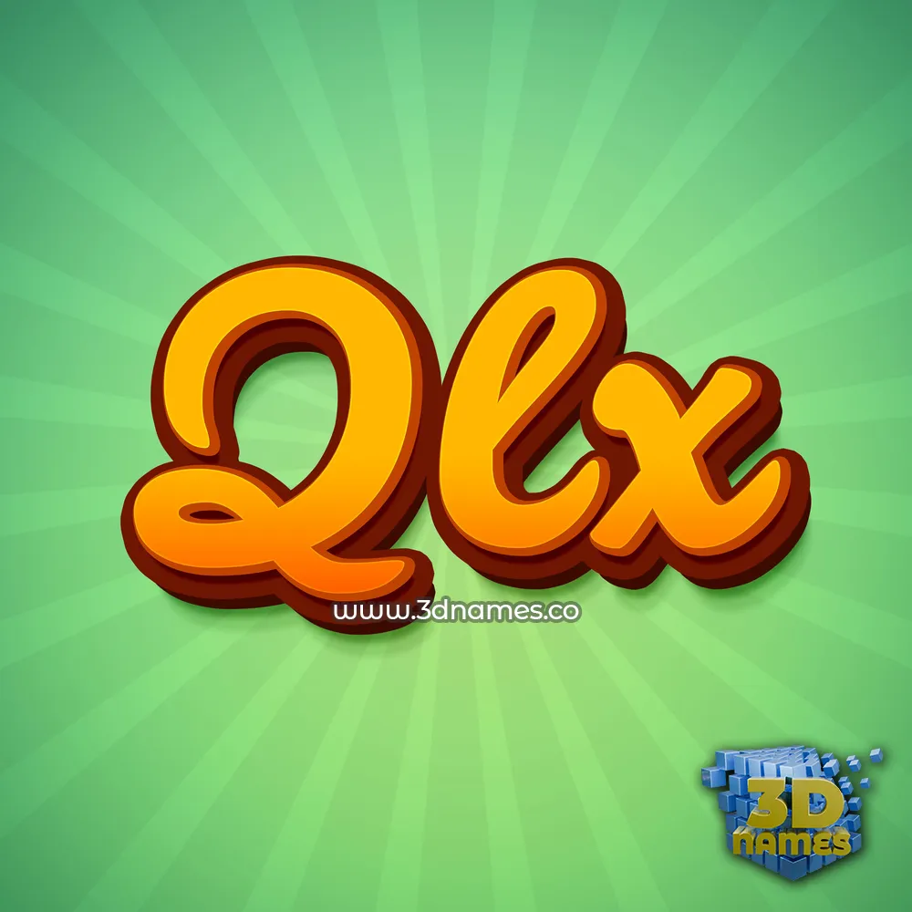 qlx in Green Rays style - 3D name wallpaper