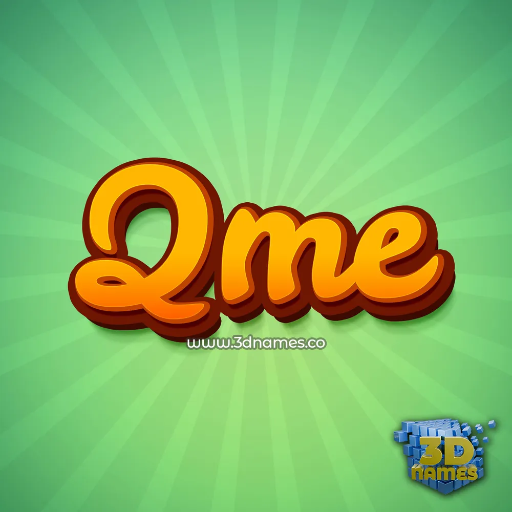qme in Green Rays style - 3D name wallpaper
