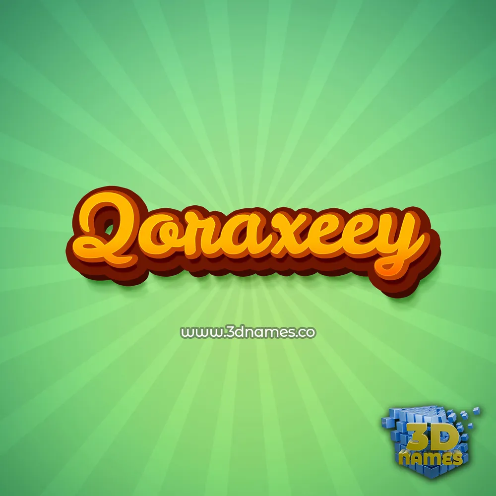 qoraxeey in Green Rays style - 3D name wallpaper