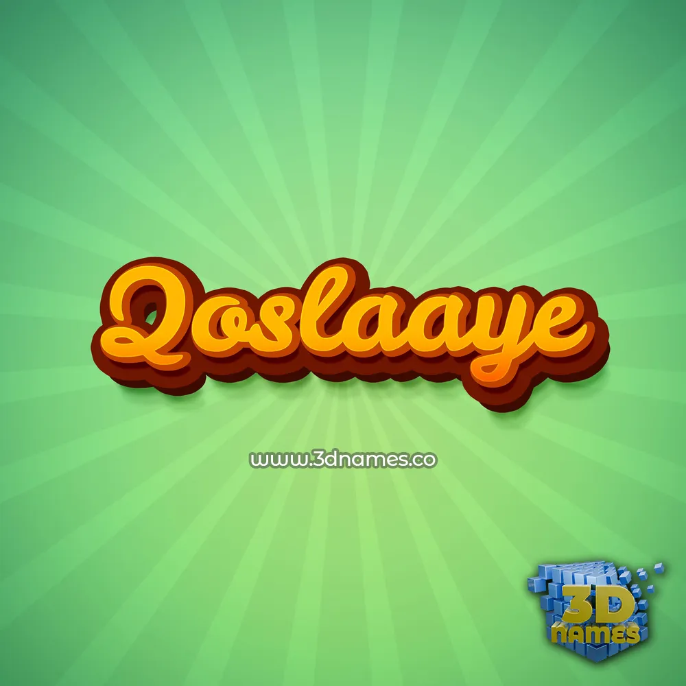qoslaaye in Green Rays style - 3D name wallpaper