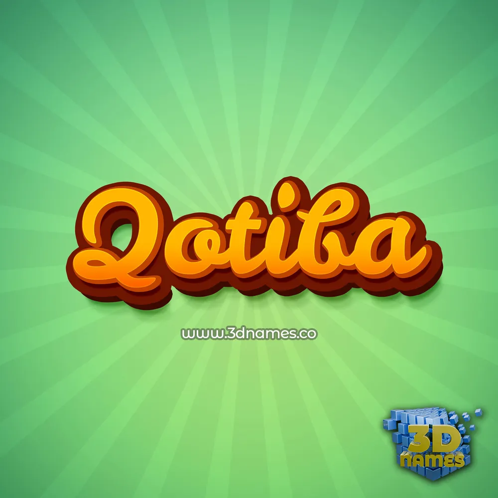 qotiba in Green Rays style - 3D name wallpaper