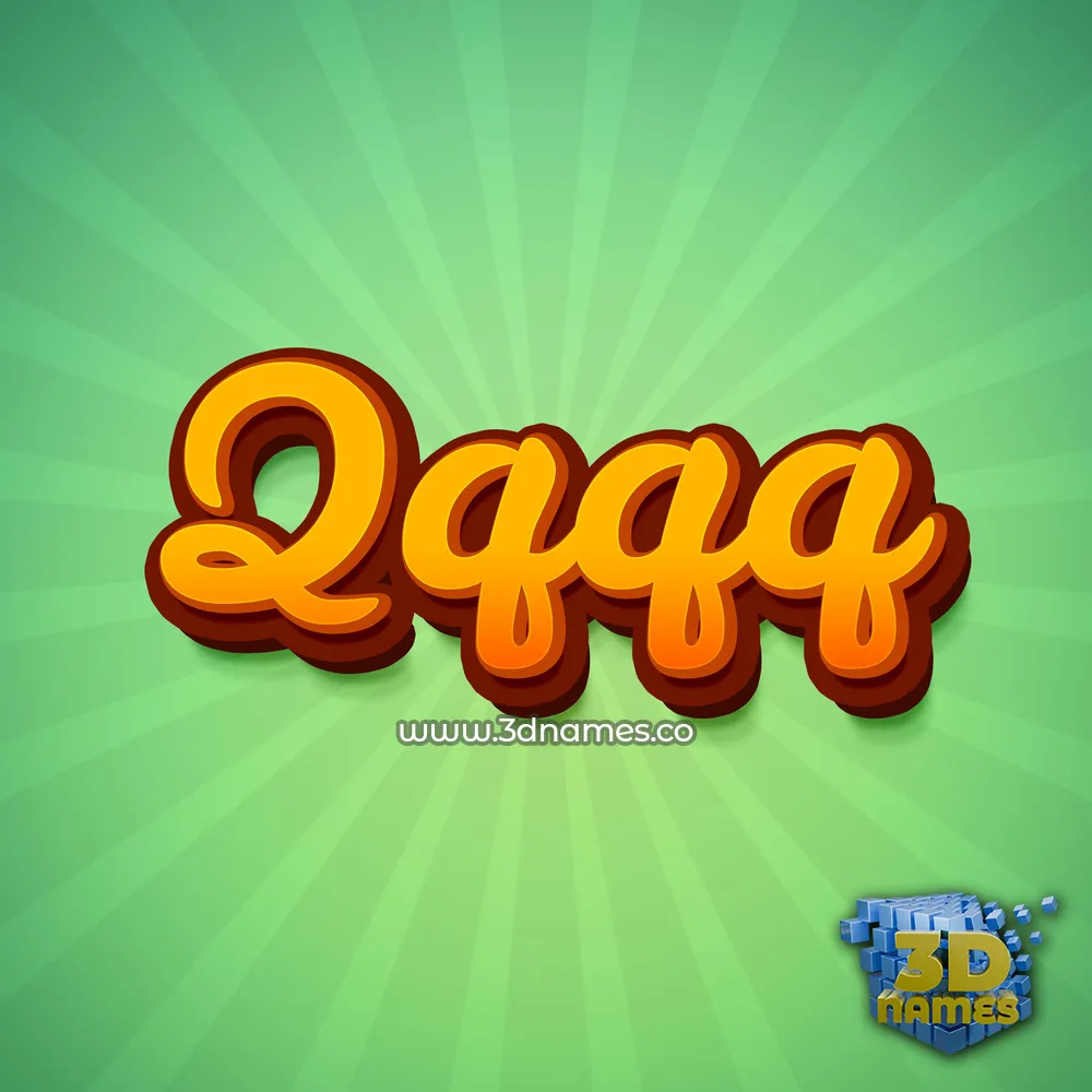 qqqq in Green Rays style - 3D name wallpaper