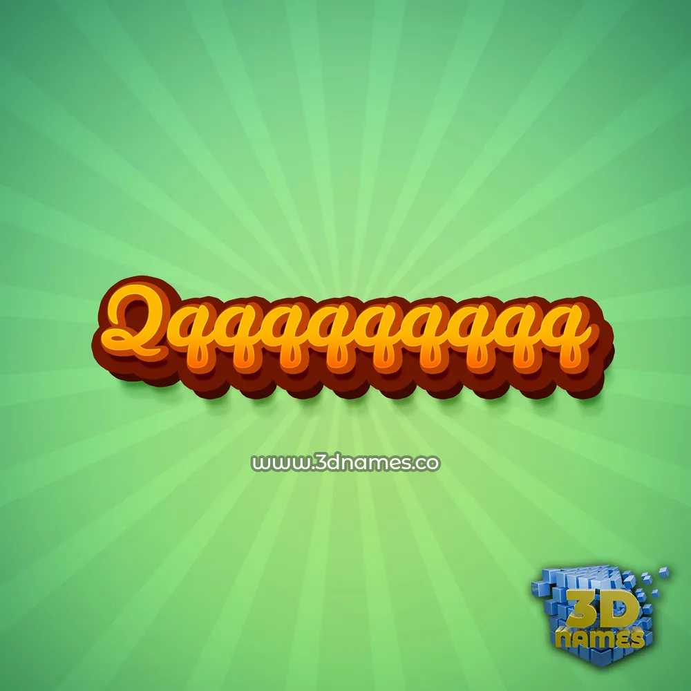qqqqqqqqqq in Green Rays style - 3D name wallpaper