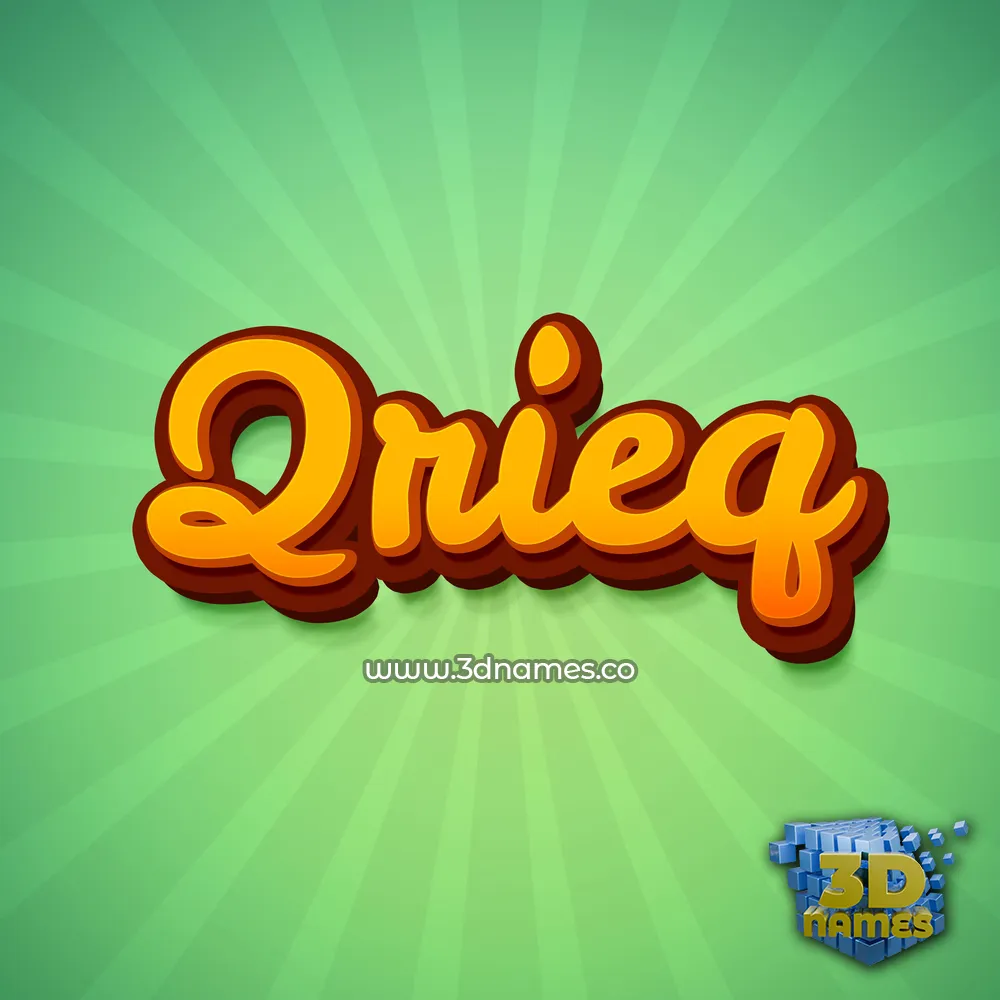 qrieq in Green Rays style - 3D name wallpaper