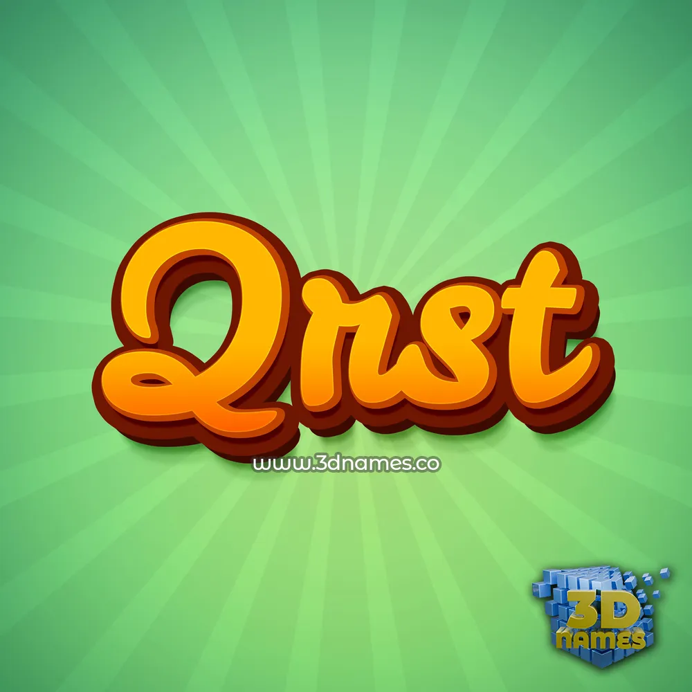 qrst in Green Rays style - 3D name wallpaper