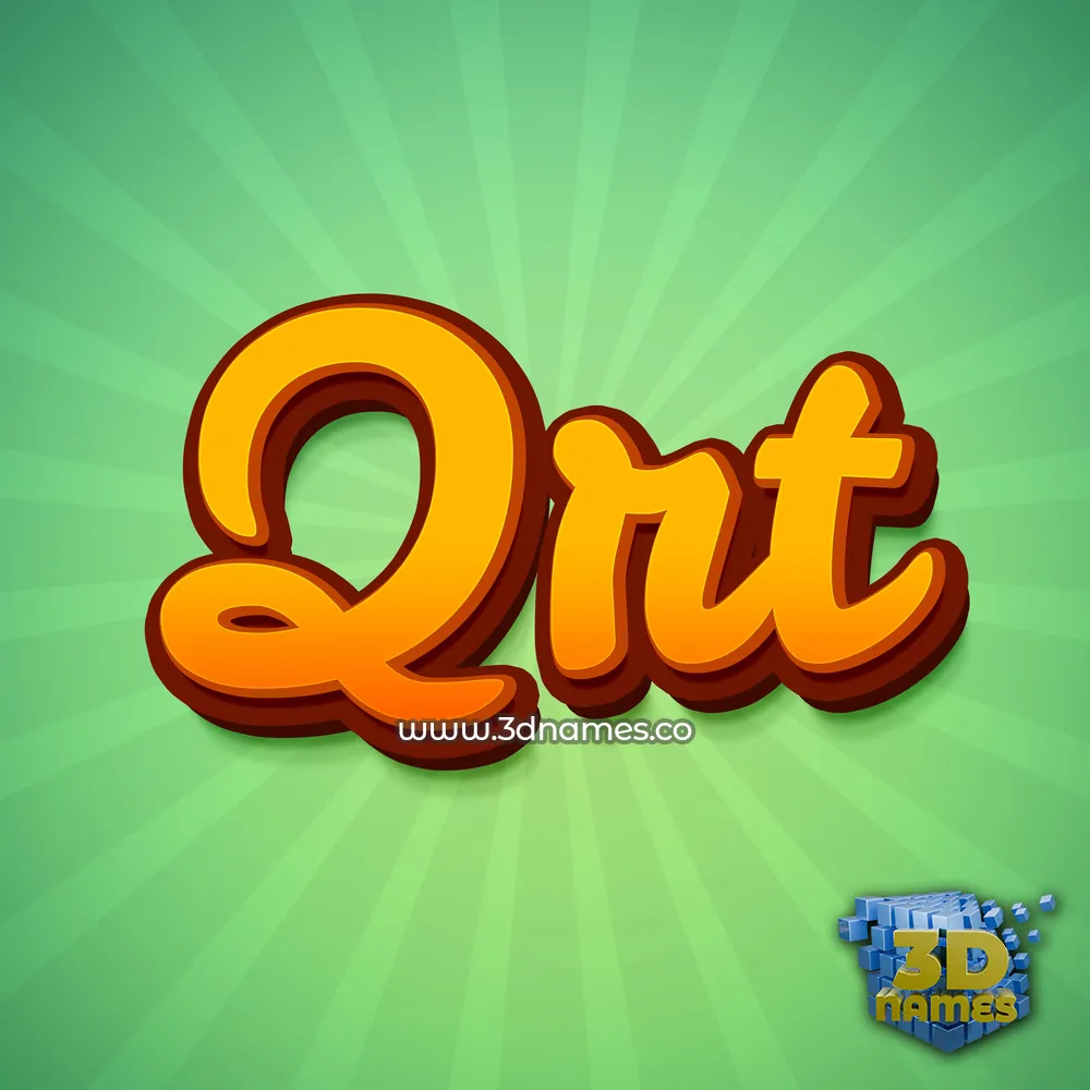 qrt in Green Rays style - 3D name wallpaper
