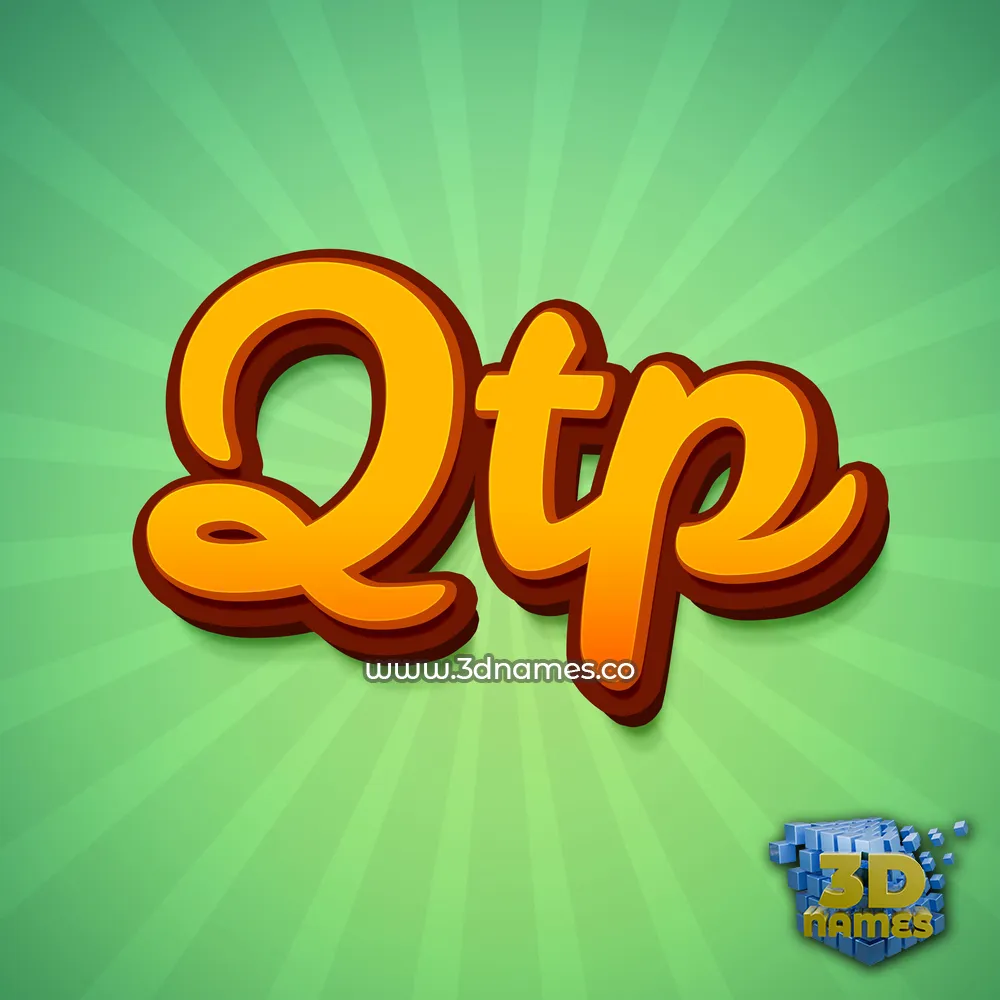 qtp in Green Rays style - 3D name wallpaper