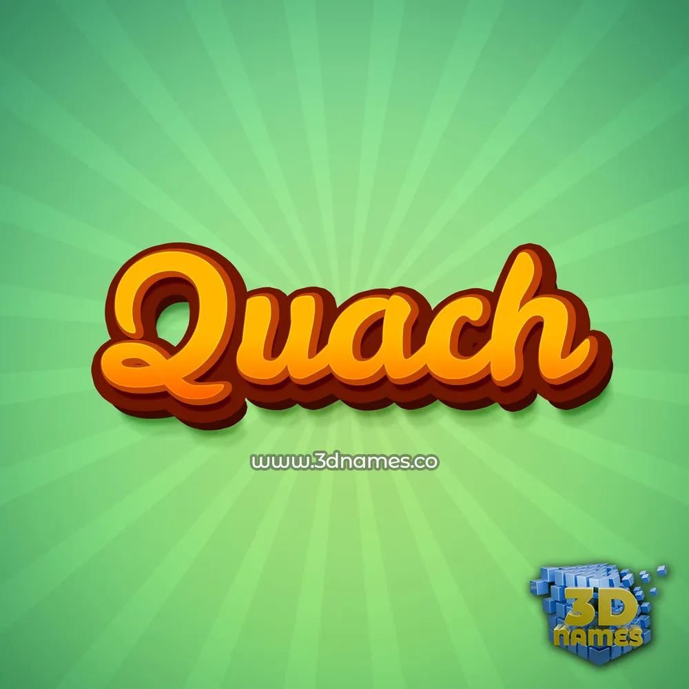 quach in Green Rays style - 3D name wallpaper