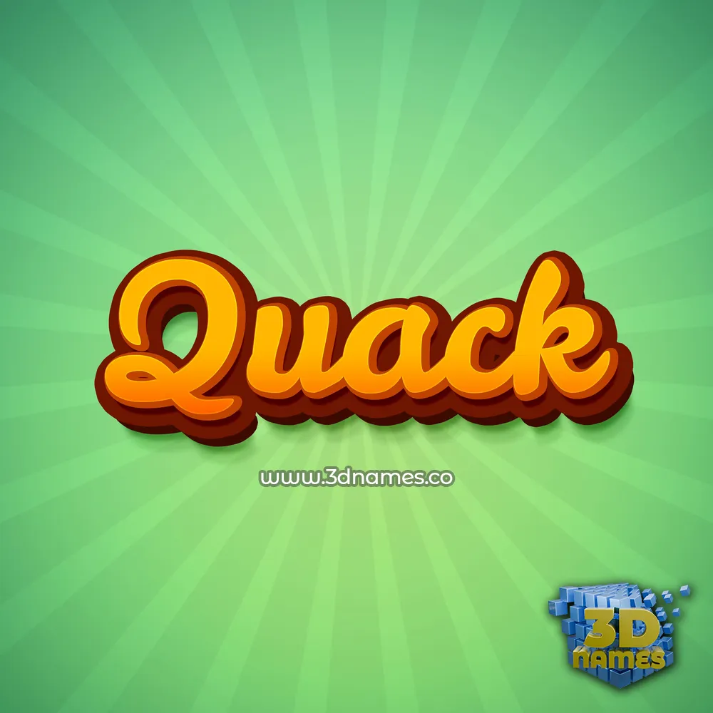 quack in Green Rays style - 3D name wallpaper