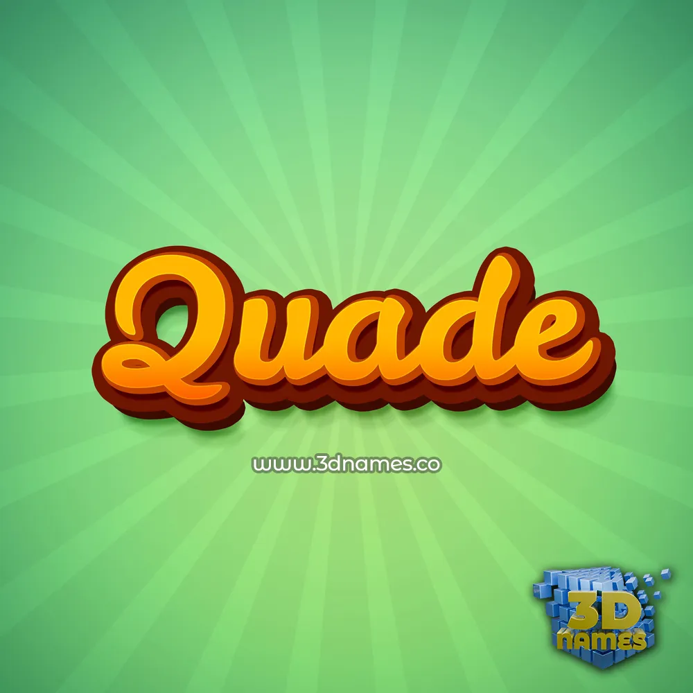 quade in Green Rays style - 3D name wallpaper