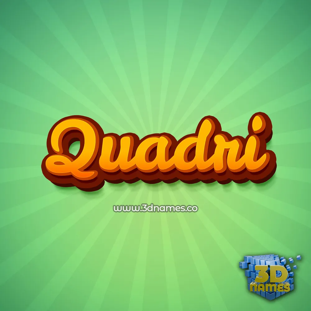 quadri in Green Rays style - 3D name wallpaper