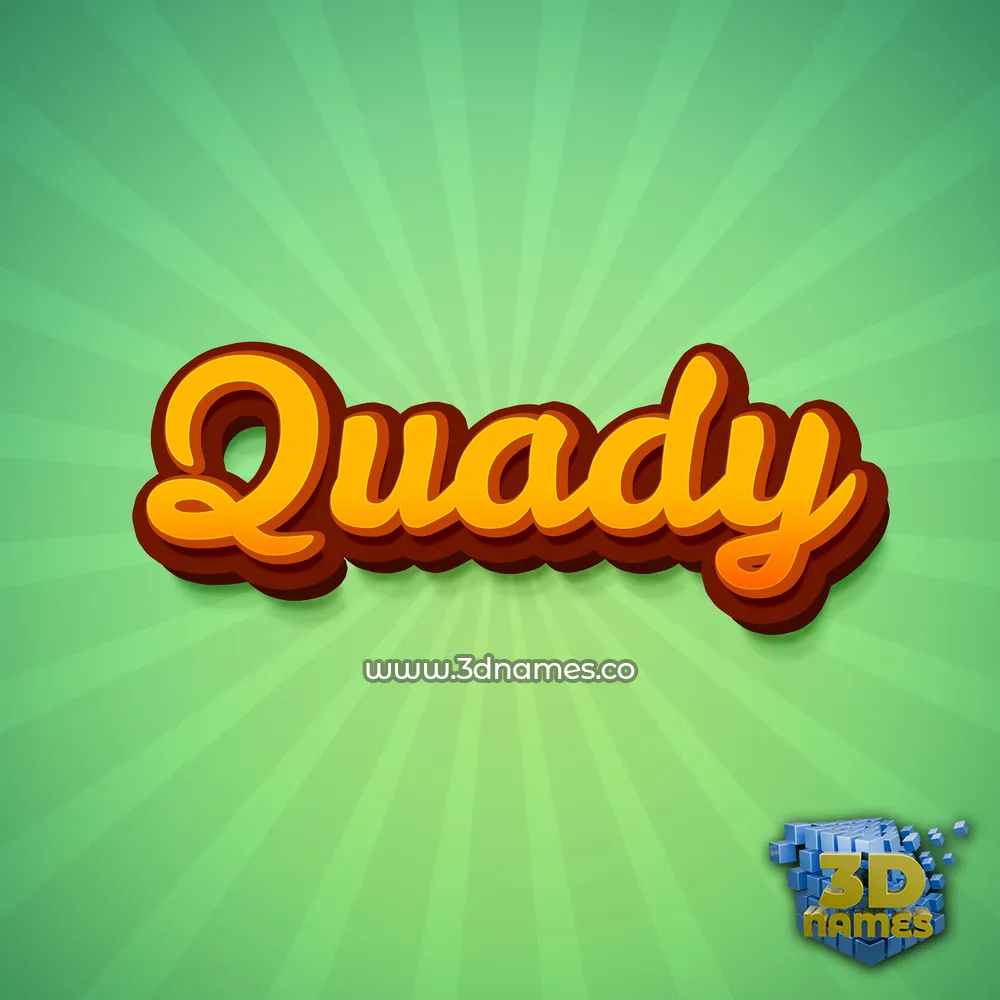 quady in Green Rays style - 3D name wallpaper