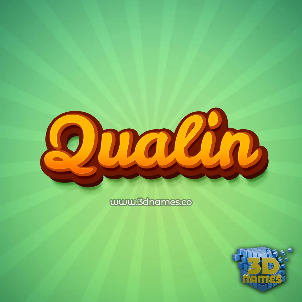 qualin in Green Rays style - 3D name wallpaper