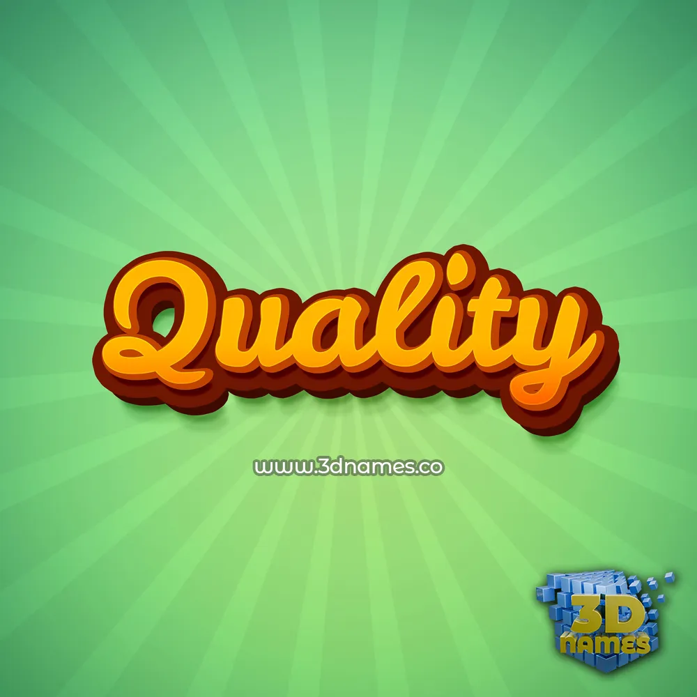 quality in Green Rays style - 3D name wallpaper