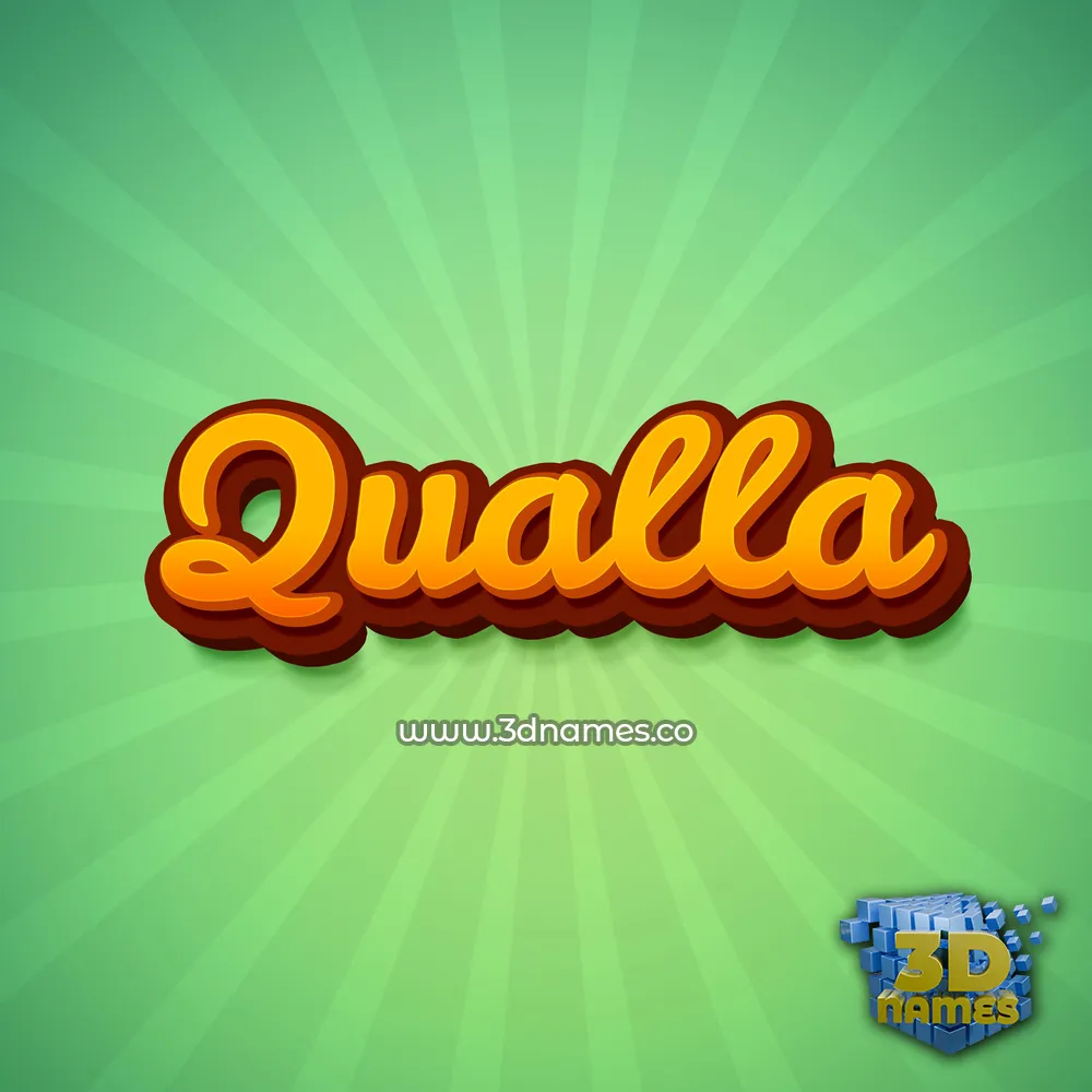 qualla in Green Rays style - 3D name wallpaper