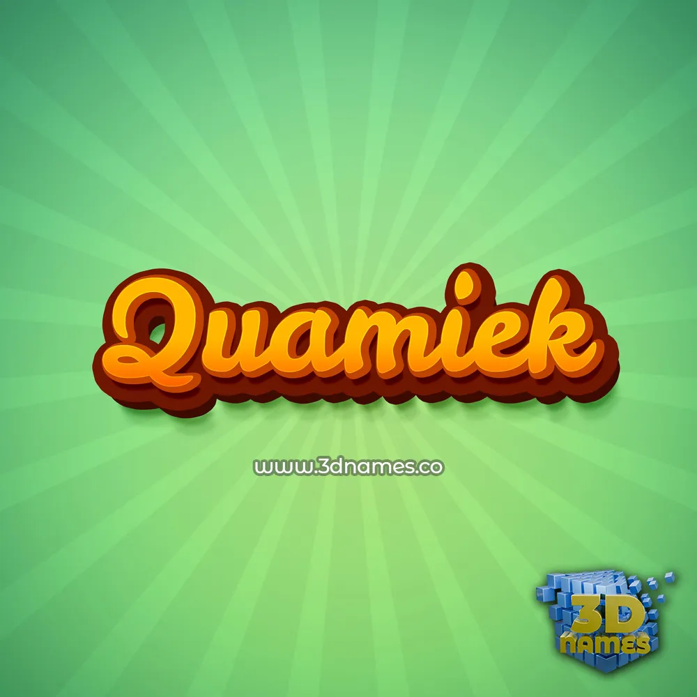 quamiek in Green Rays style - 3D name wallpaper