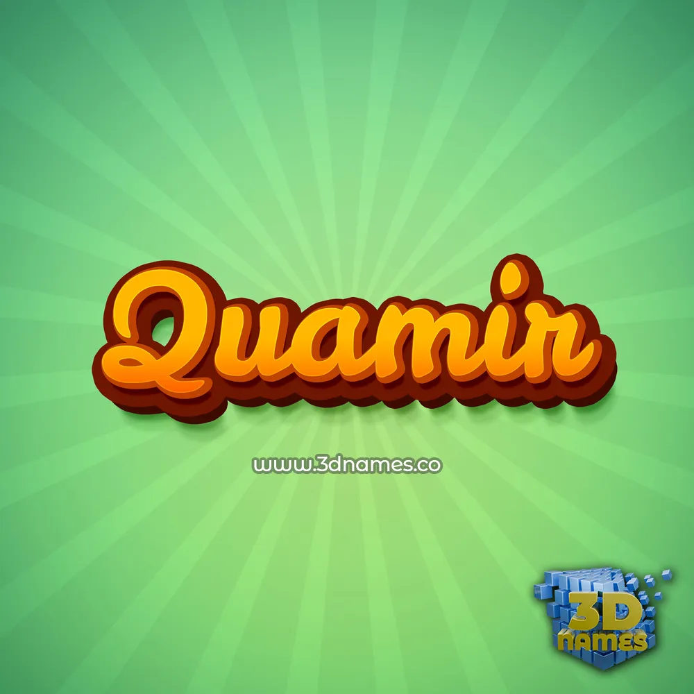 quamir in Green Rays style - 3D name wallpaper