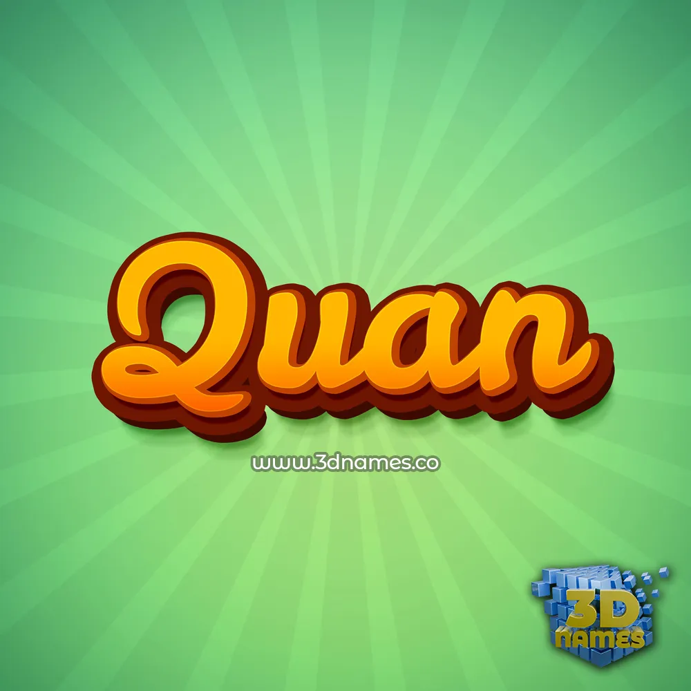 quan in Green Rays style - 3D name wallpaper